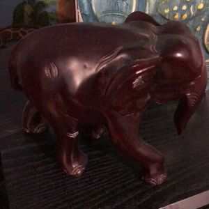 Hand carved wood elephant
